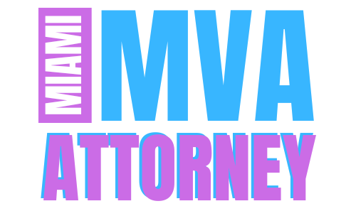 Text logo reading “Miami MVA Attorney” in bold pink and blue letters on a black background. Miami Car Accident Attorneys